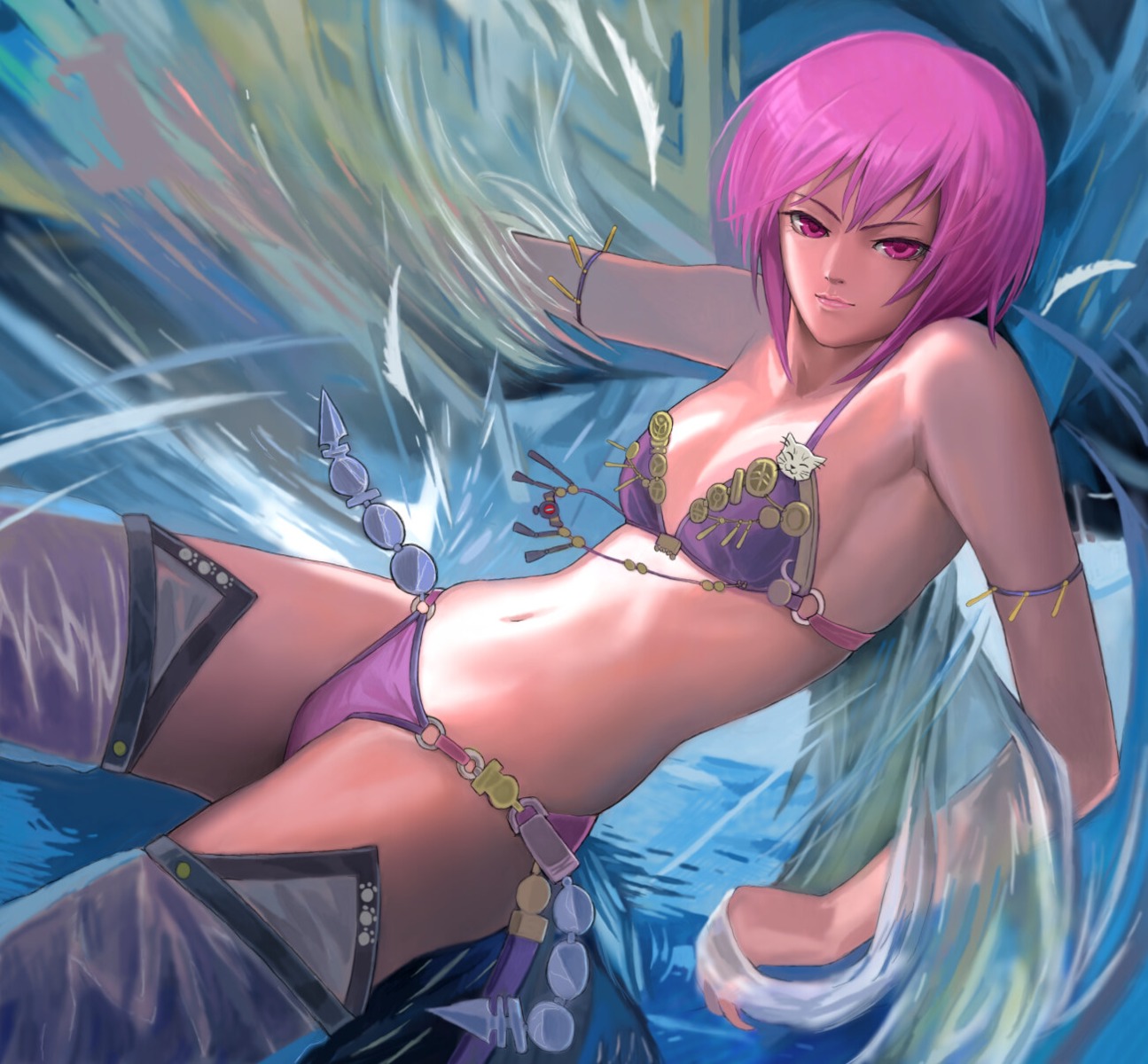 beatmania bikini nyah swimsuits thighhighs