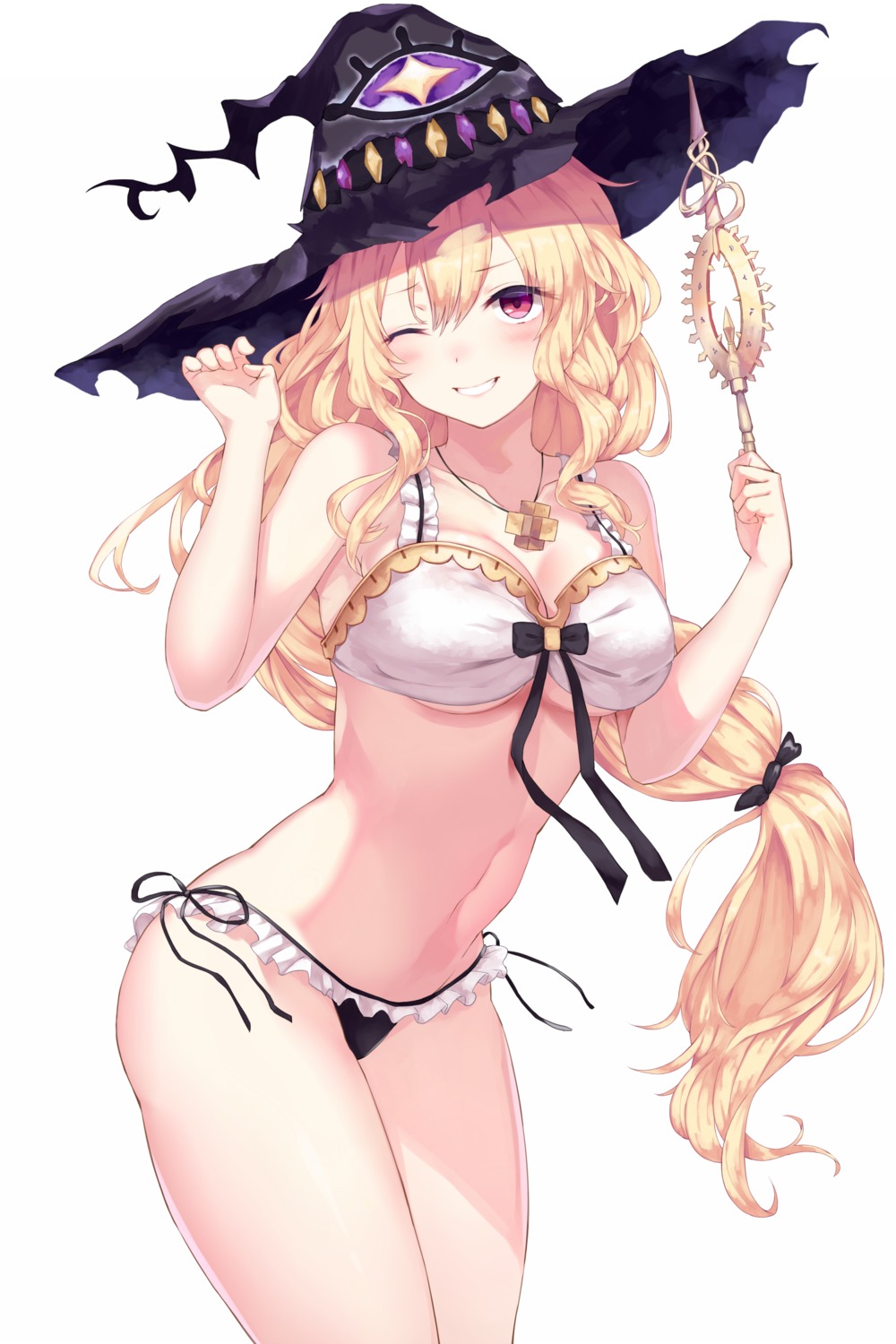 bikini cleavage dorothy_(shadowverse) dorothy_(shingeki_no_bahamut) shadowverse shingeki_no_bahamut swimsuits underboob witch yamato_(muchuu_paradigm)