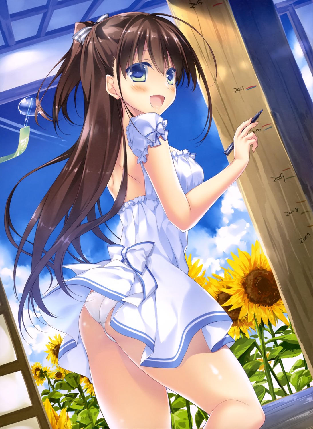 ass dress motomiya_mitsuki no_bra pantsu skirt_lift summer_dress