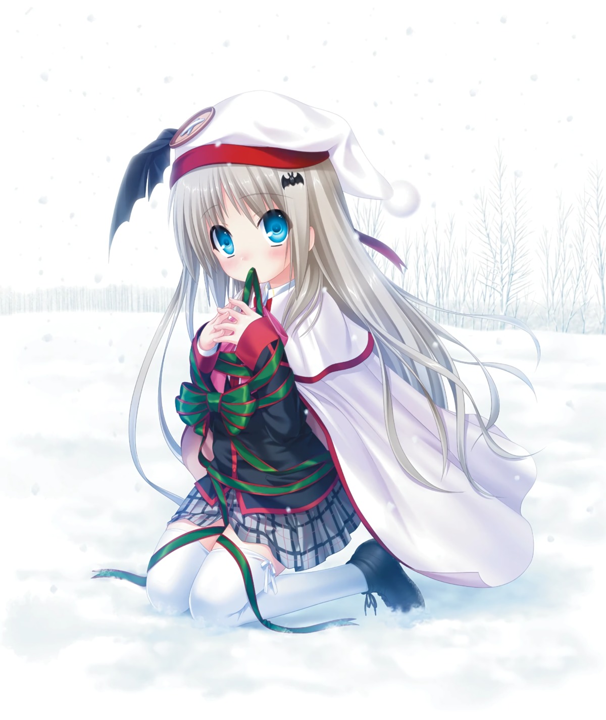 bondage christmas key kud_wafter little_busters! na-ga noumi_kudryavka seifuku thighhighs