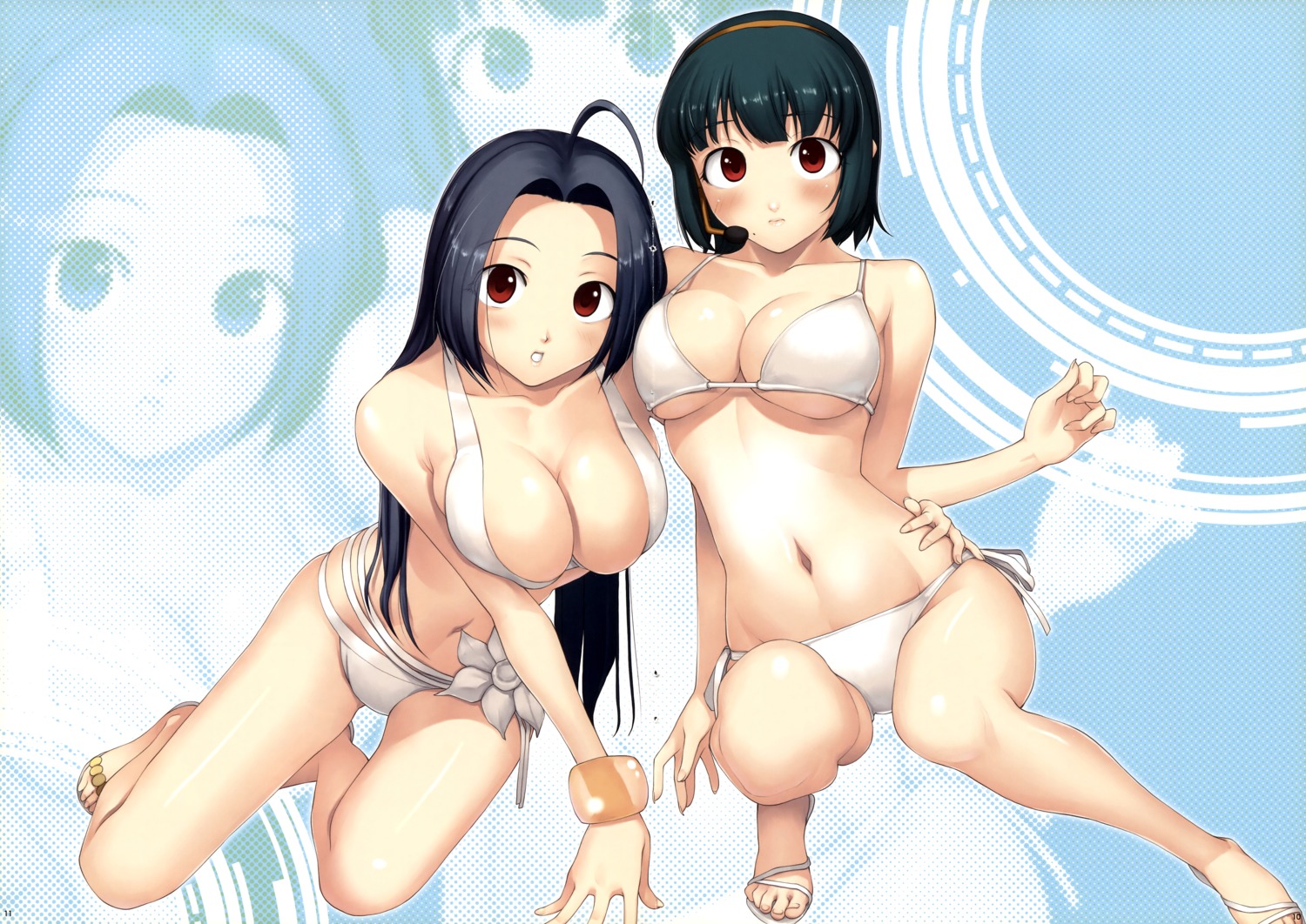 bikini cleavage crease fomalhaut miura_azusa otonashi_kotori swimsuits tanaka_shoutarou the_idolm@ster underboob