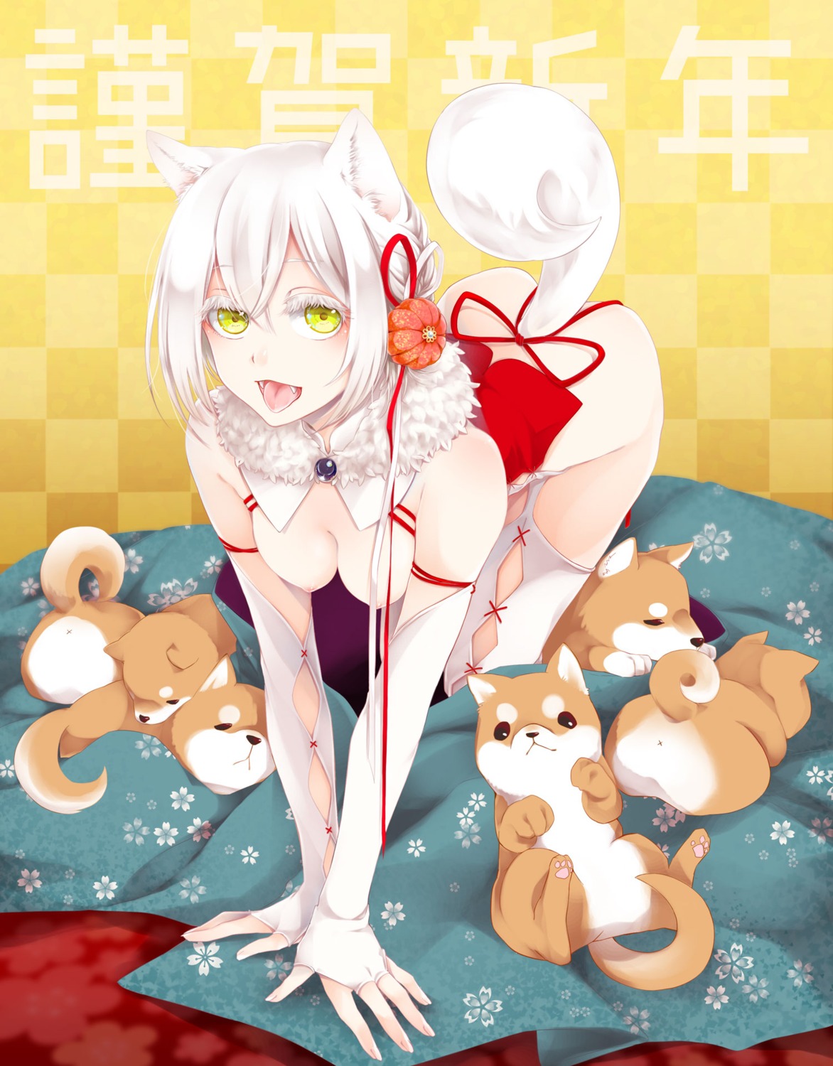 animal_ears bottomless breasts immature03 nipples no_bra stockings tail thighhighs