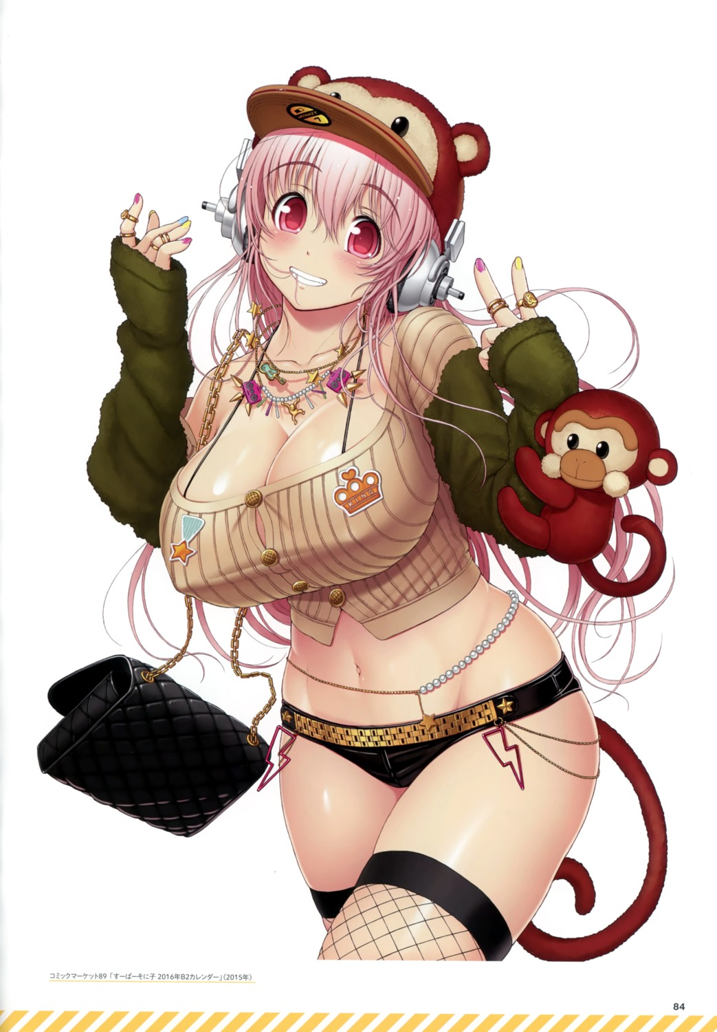 cleavage erect_nipples fishnets headphones sonico super_sonico tail tsuji_santa