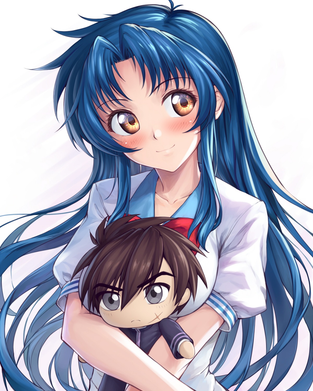 chibi chidori_kaname full_metal_panic ivenglynn sagara_sousuke seifuku