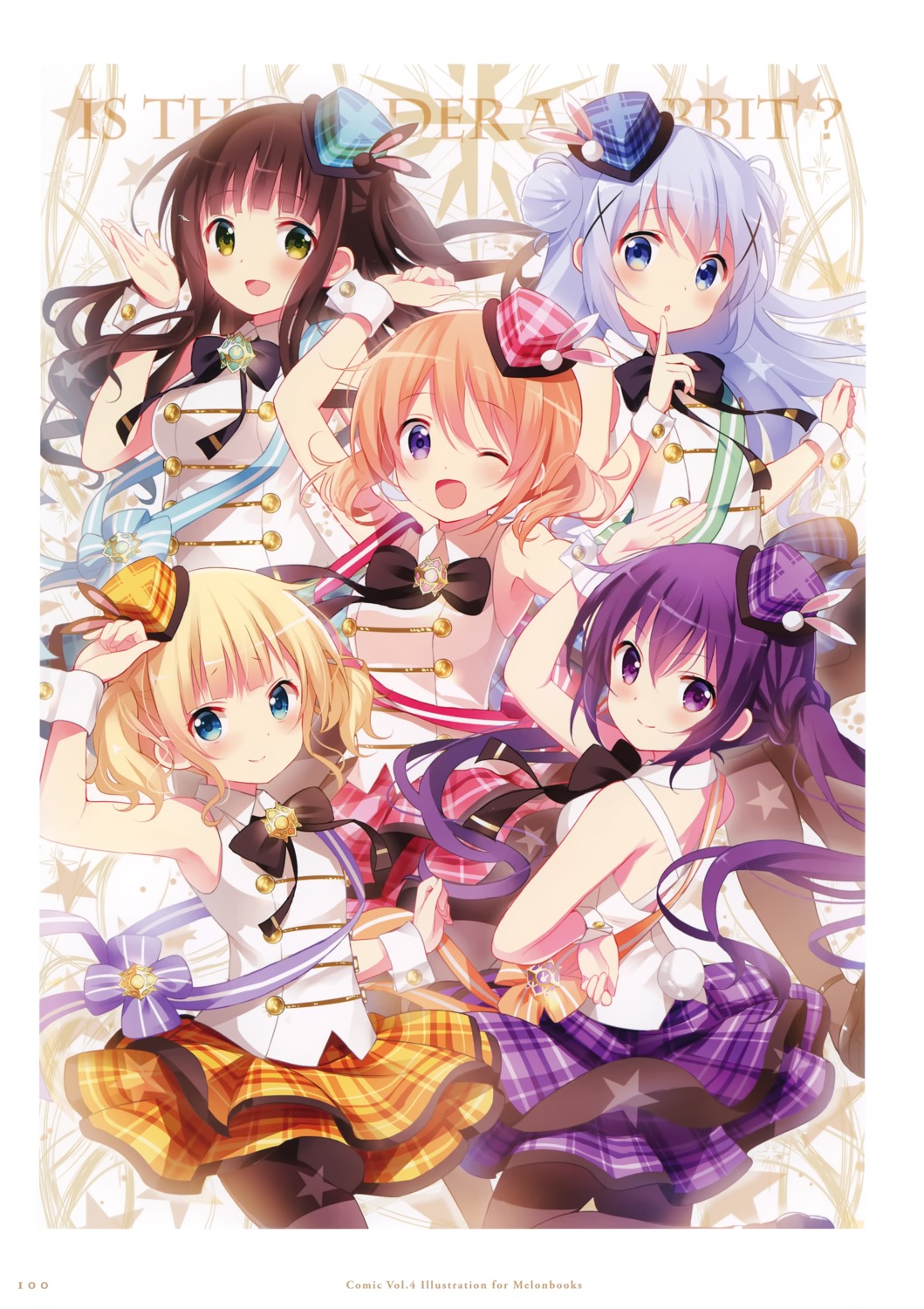 gochuumon_wa_usagi_desu_ka? hoto_cocoa kafuu_chino kirima_sharo koi tedeza_rize ujimatsu_chiya