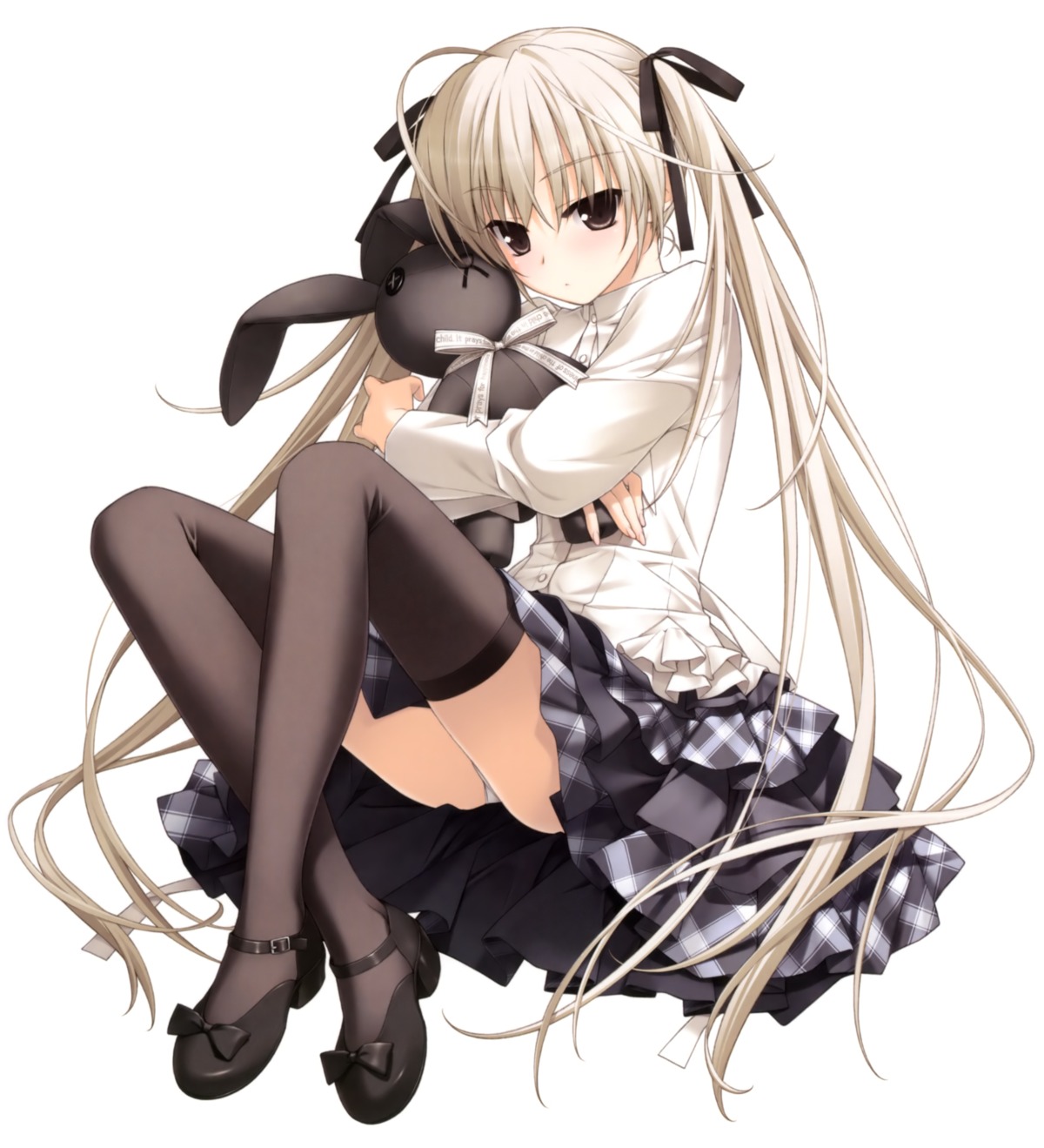 dress hashimoto_takashi kasugano_sora pantsu scanning_resolution thighhighs yosuga_no_sora