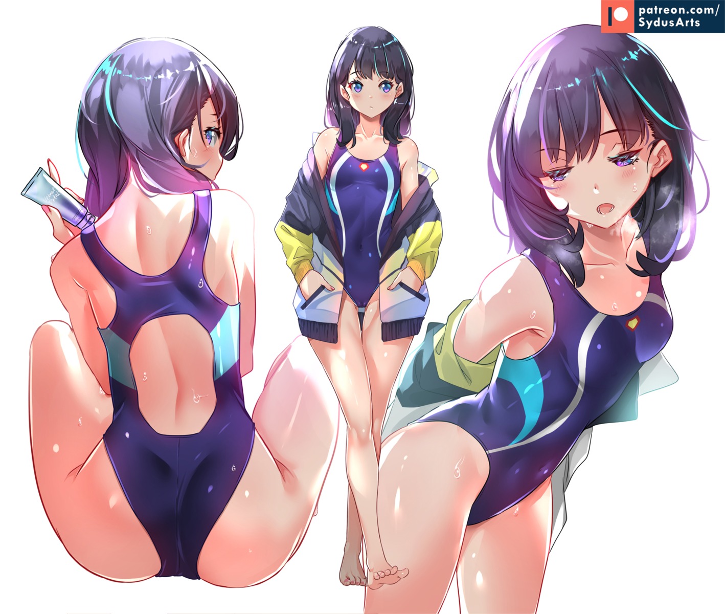 ssss.gridman swimsuits sydus takarada_rikka wet