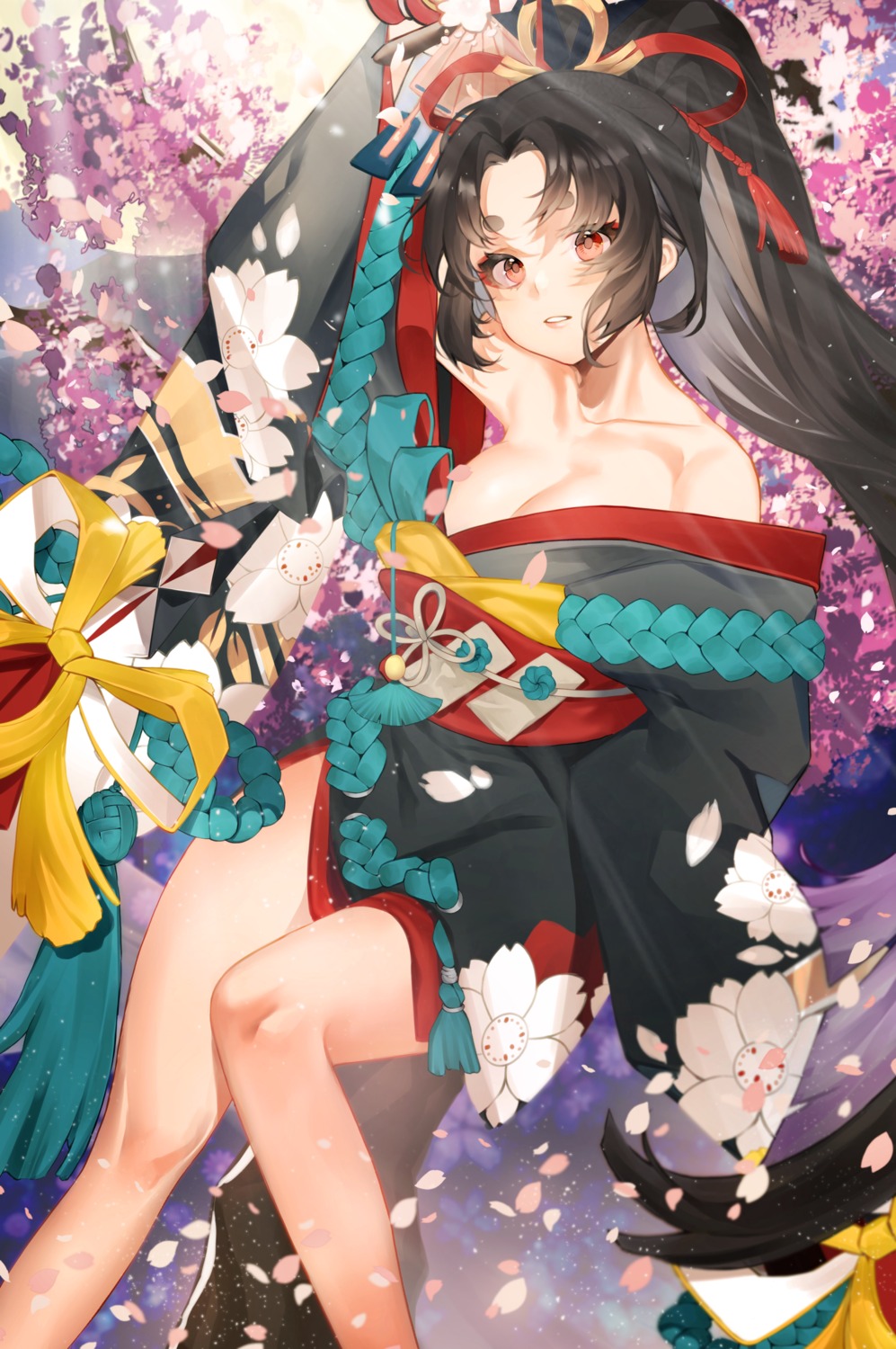 chungu cleavage kimono onmyouji open_shirt yoto_hime_(onmyouji)
