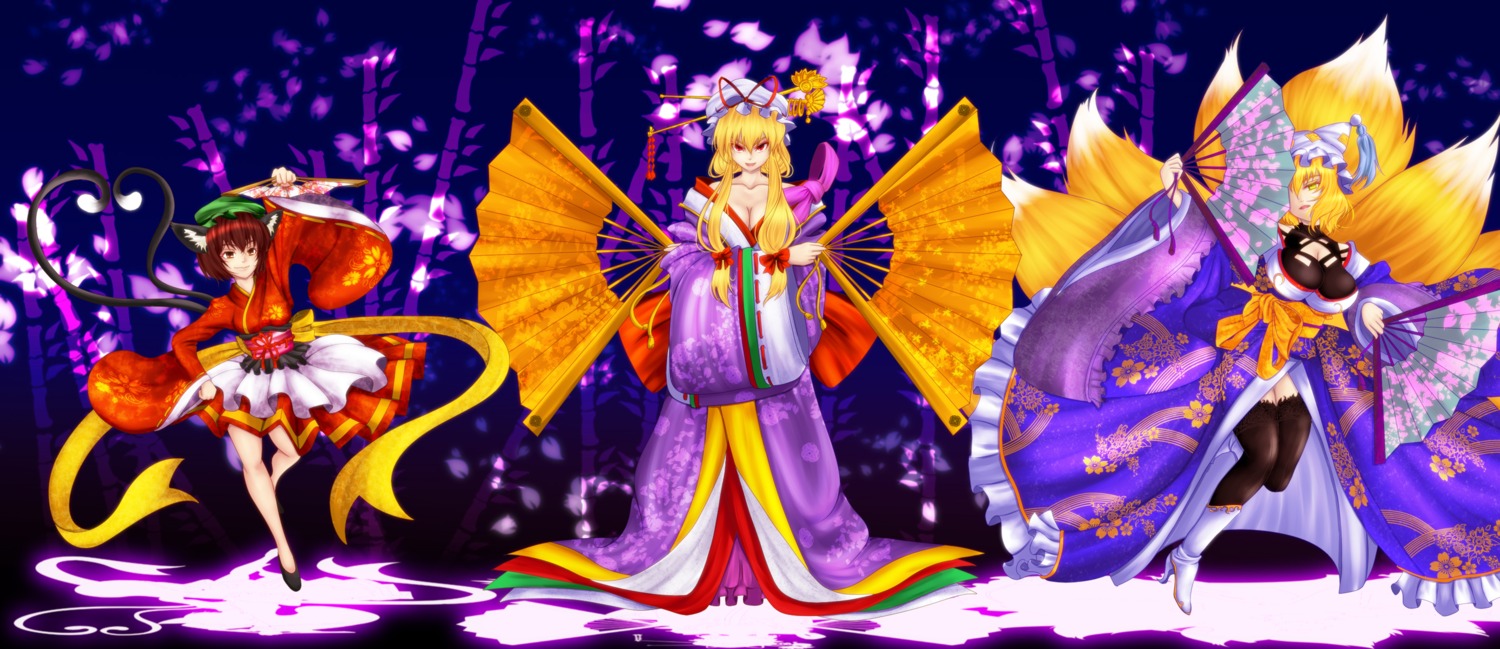 chen touhou untsue yakumo_ran yakumo_yukari