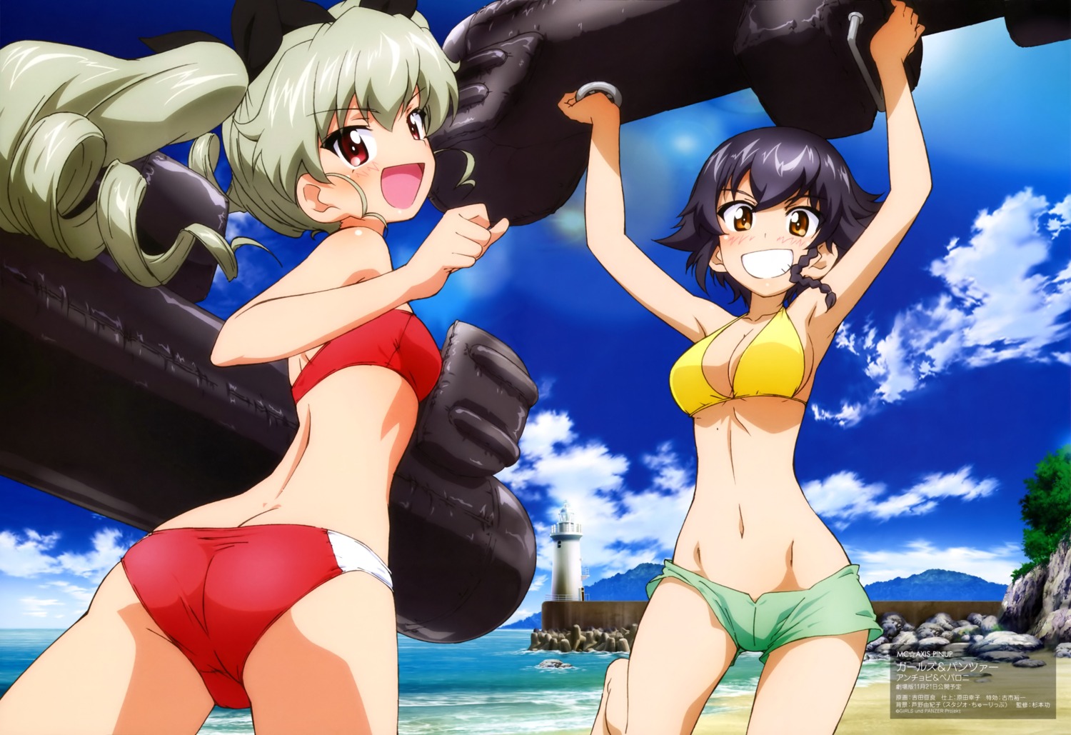 anchovy ass bikini bikini_top cleavage girls_und_panzer pepperoni swimsuits yoshida_nobuyoshi