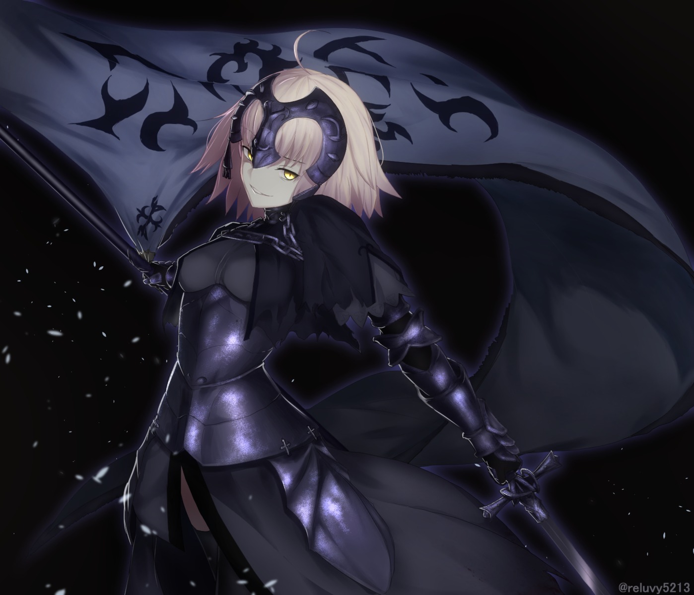 armor fate/grand_order jeanne_d'arc jeanne_d'arc_(alter)_(fate) reluvy sword thighhighs