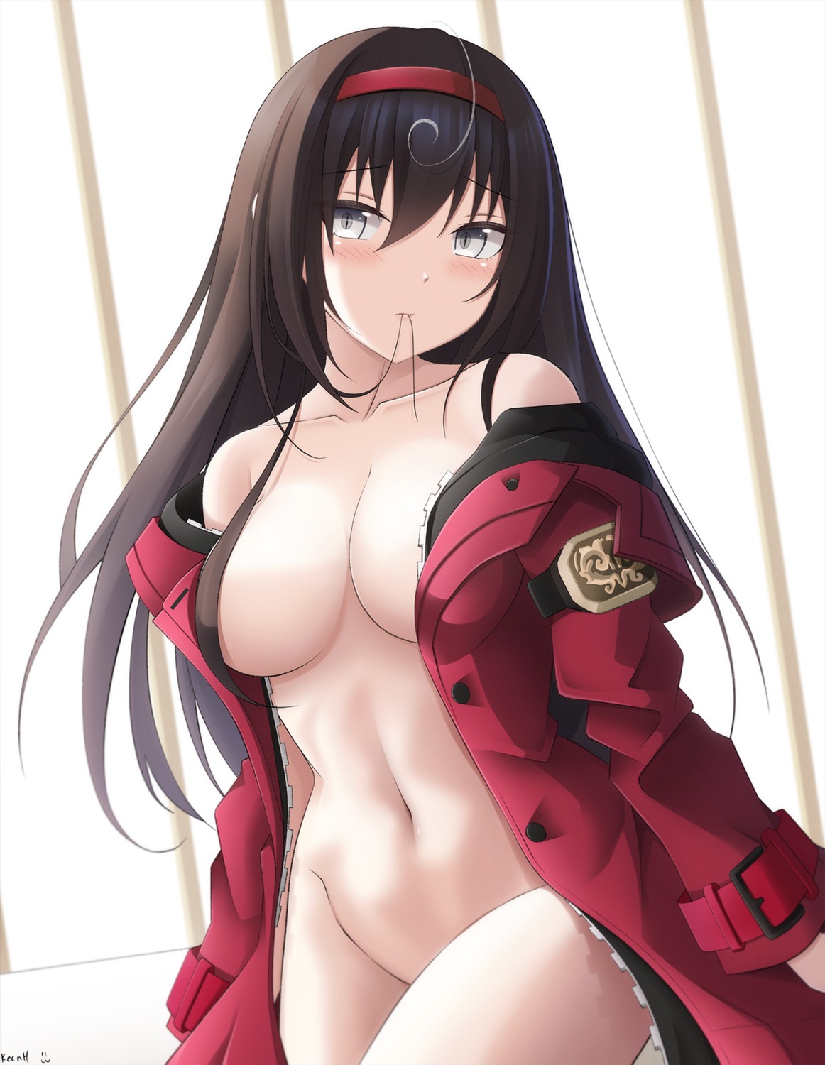 bottomless breasts death_end_re;quest death_end_re;quest_2 keenh no_bra open_shirt