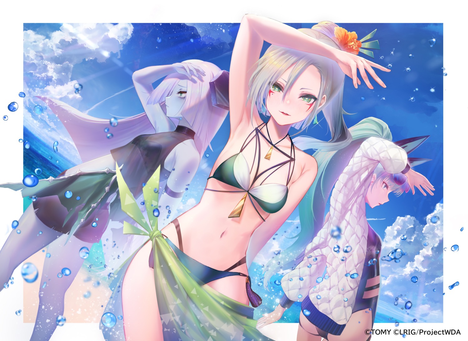 animal_ears ass bikini see_through swimsuits