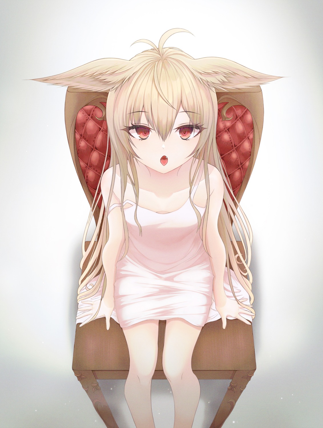 animal_ears cleavage dress fakegeo no_bra skirt_lift