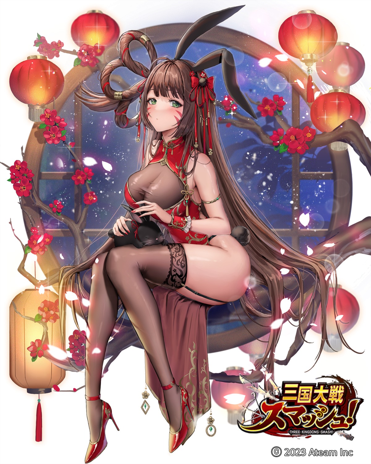 animal_ears bunny_ears heels jademoon sangoku_taisen_smash! stockings tail thighhighs