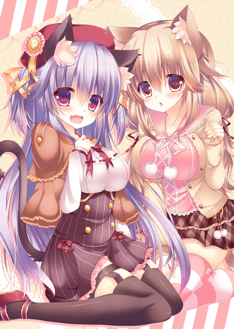 animal_ears nekomimi stockings suzunone_rena tail thighhighs