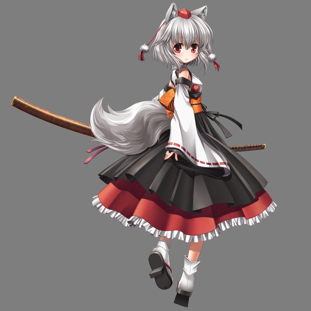 animal_ears inubashiri_momiji kei_traum sword tail touhou transparent_png