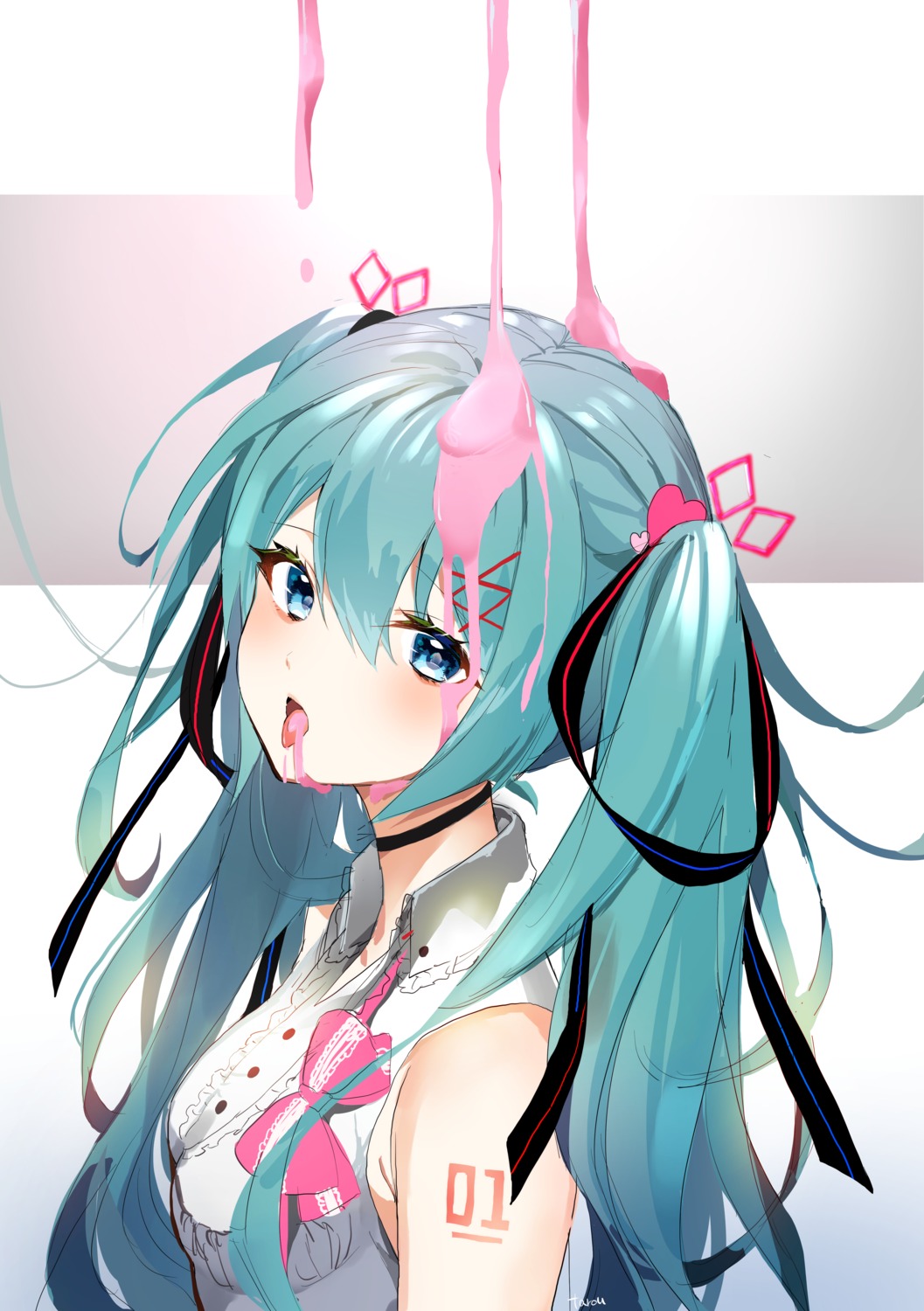 cream hatsune_miku hoeru_tarou tattoo vocaloid