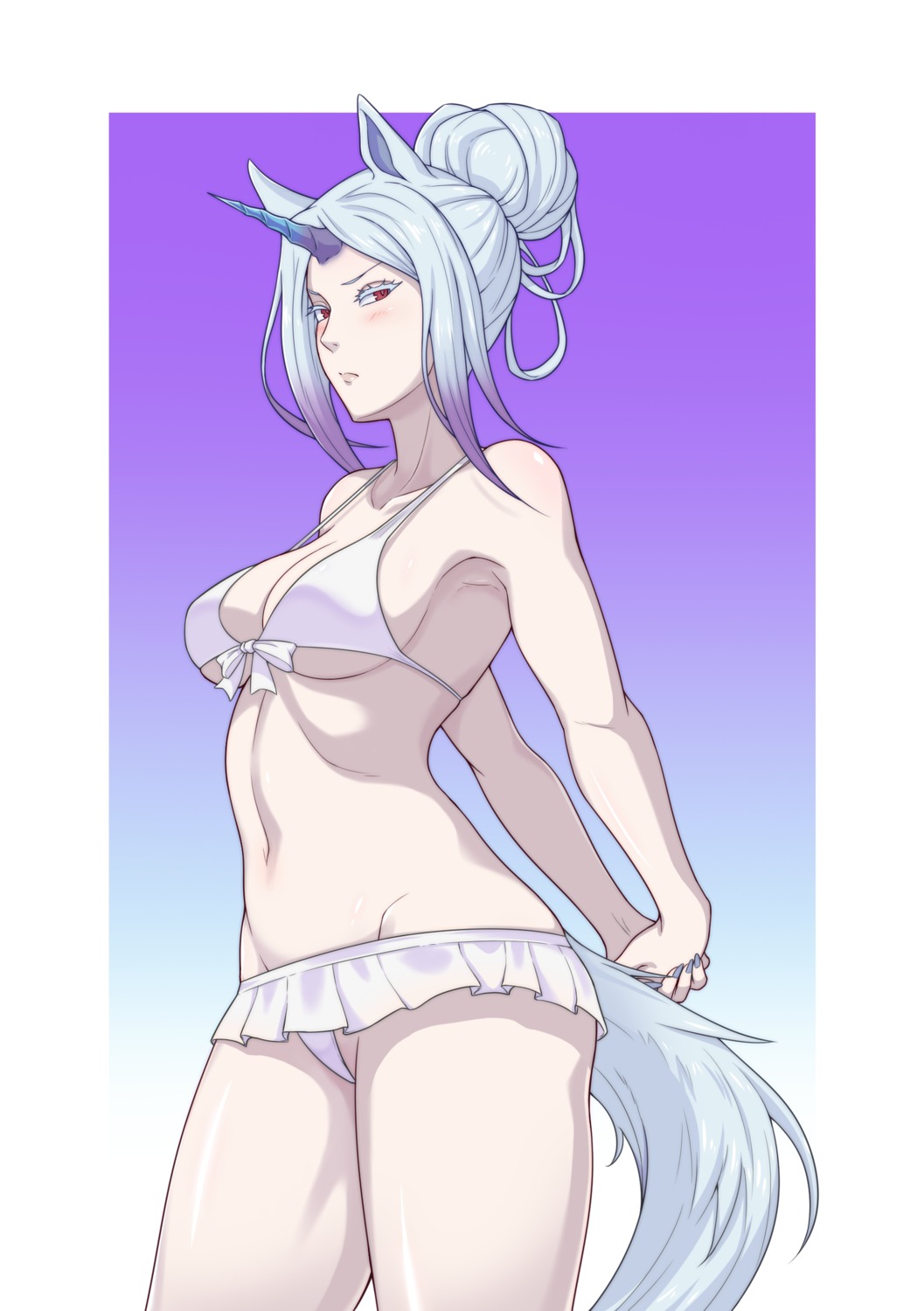 animal_ears bikini horns kirin monster_hunter_world swimsuits tail thong yamanata