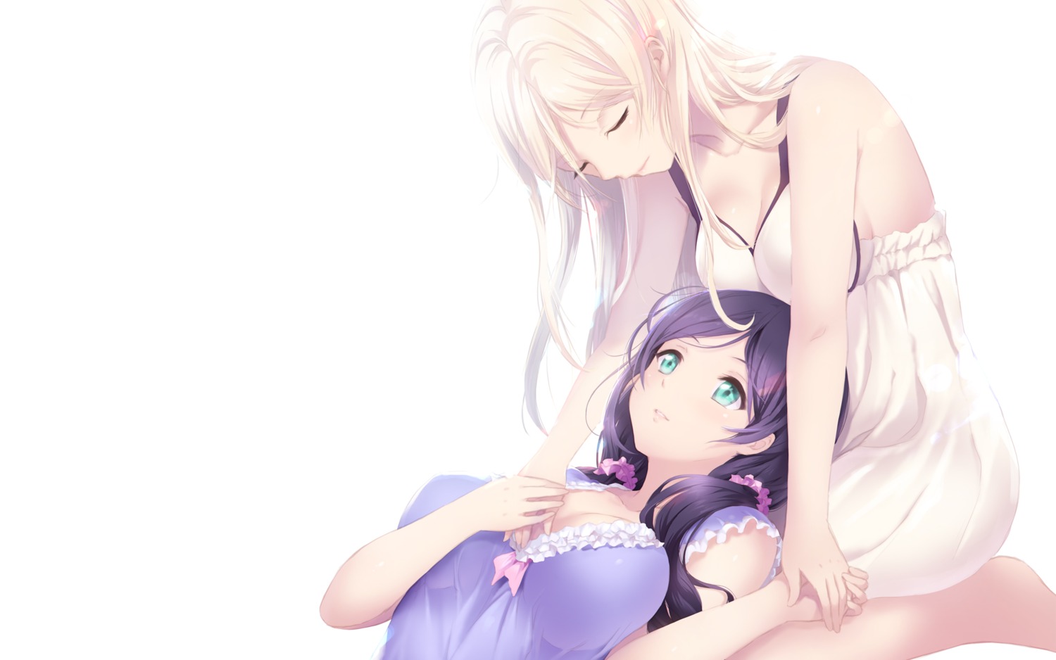 ayase_eli cait cleavage love_live! toujou_nozomi