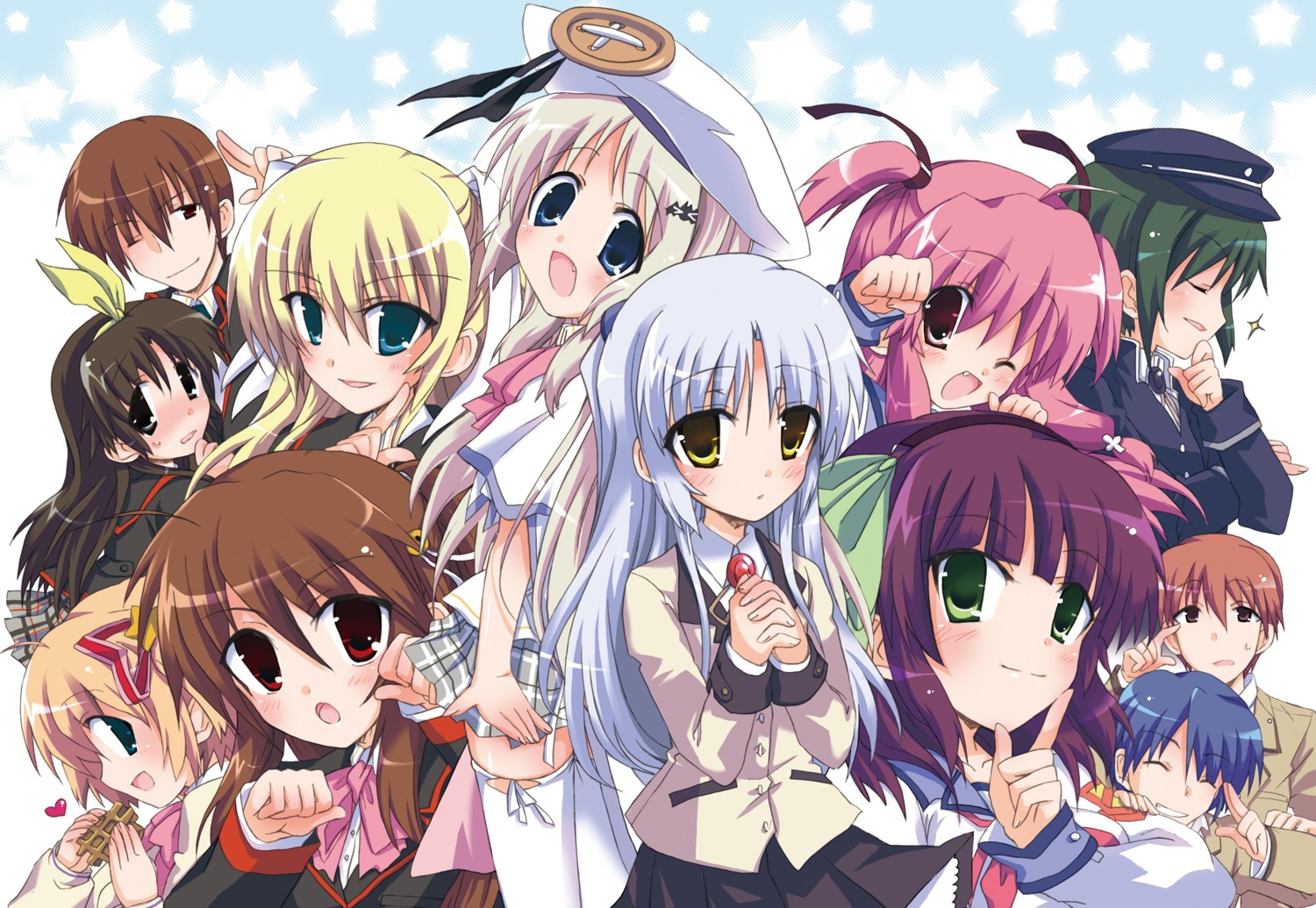 angel_beats! hinata_hideki hizuki_yayoi kamikita_komari little_busters! nakamura_yuri naoe_riki naoi_ayato natsume_kyosuke natsume_rin noumi_kudryavka otonashi_yuzuru seifuku tachibana_kanade tokido_saya yoshioka_yui