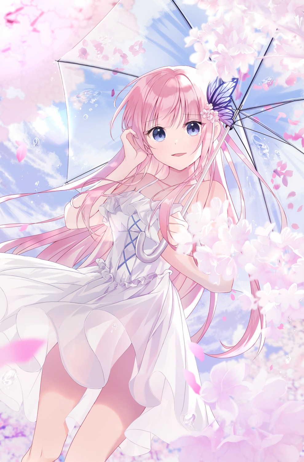 dress see_through seno_(senohime) skirt_lift umbrella