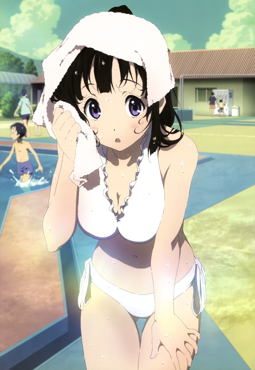 bikini chitanda_eru cleavage hyouka swimsuits takemoto_yasuhiro wet