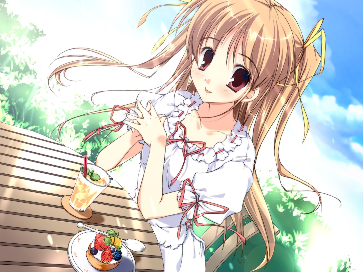 dress mikeou pink_chuchu summer_dress wallpaper