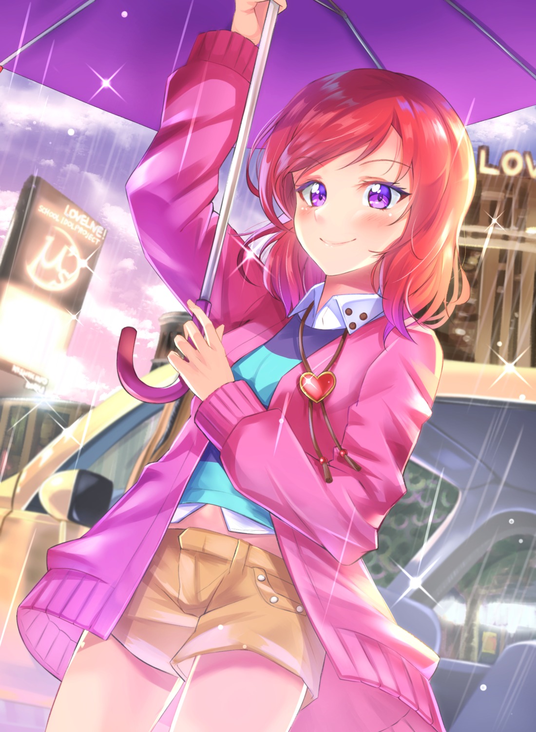 love_live! nishikino_maki shaka_(staito0515) sweater umbrella