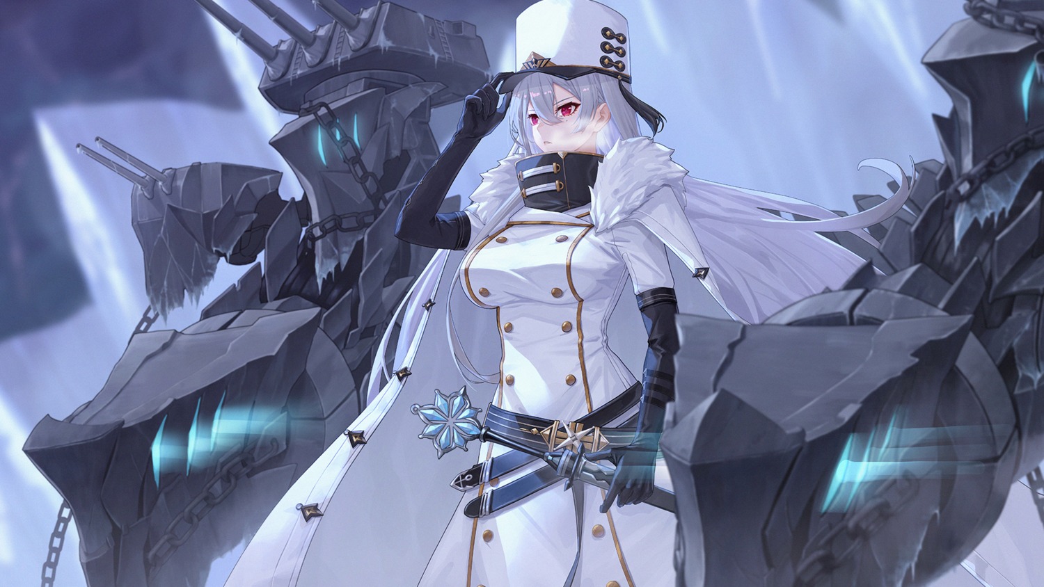 azur_lane sovetskaya_rossiya_(azur_lane) sword uniform whitem_(whiteemperor2020)