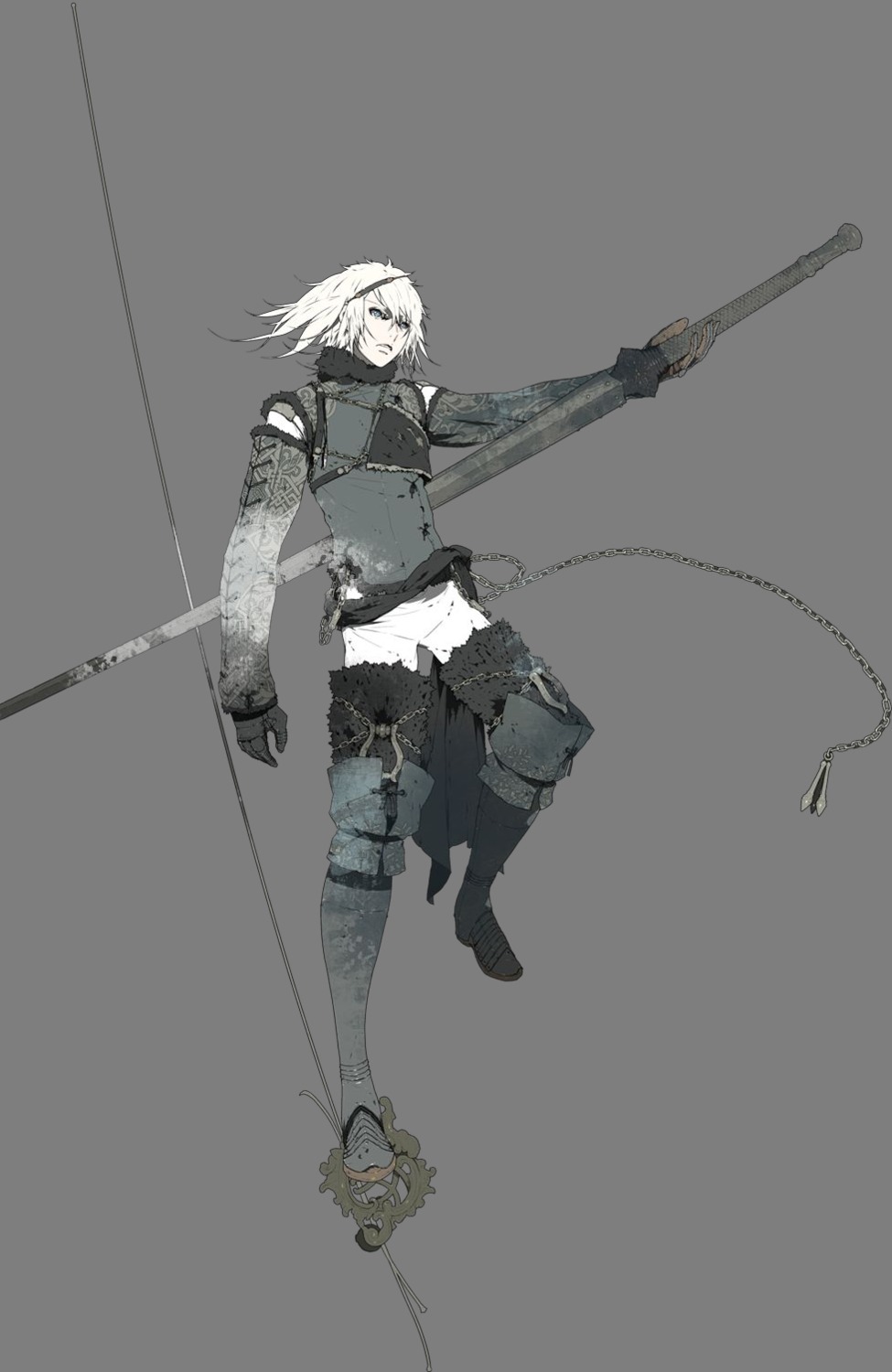 d.k male nier nier_(character) nier_replicant sword transparent_png