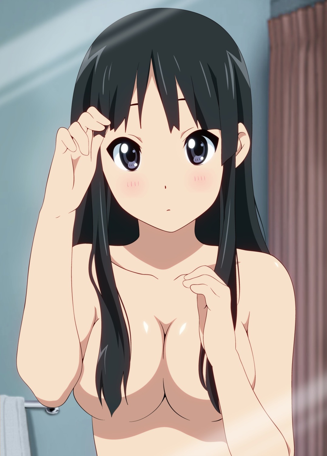 akiyama_mio cleavage k-on! naked