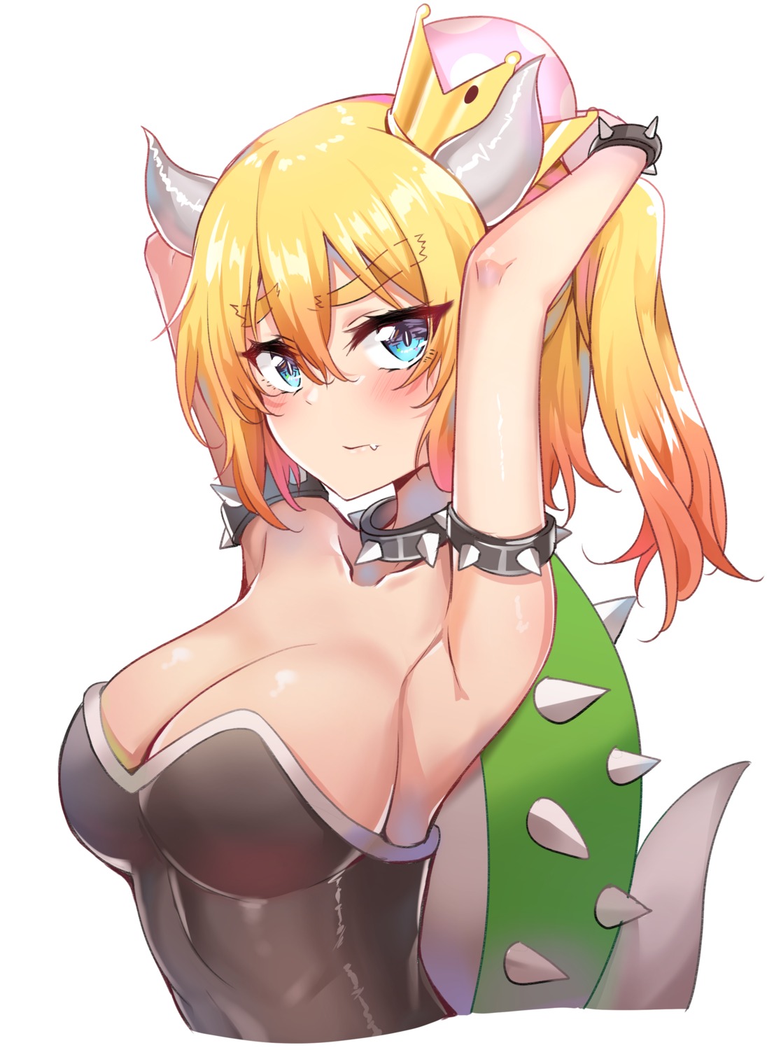 bowsette cleavage genderswap horns new_super_mario_bros._u_deluxe sunhyun tail