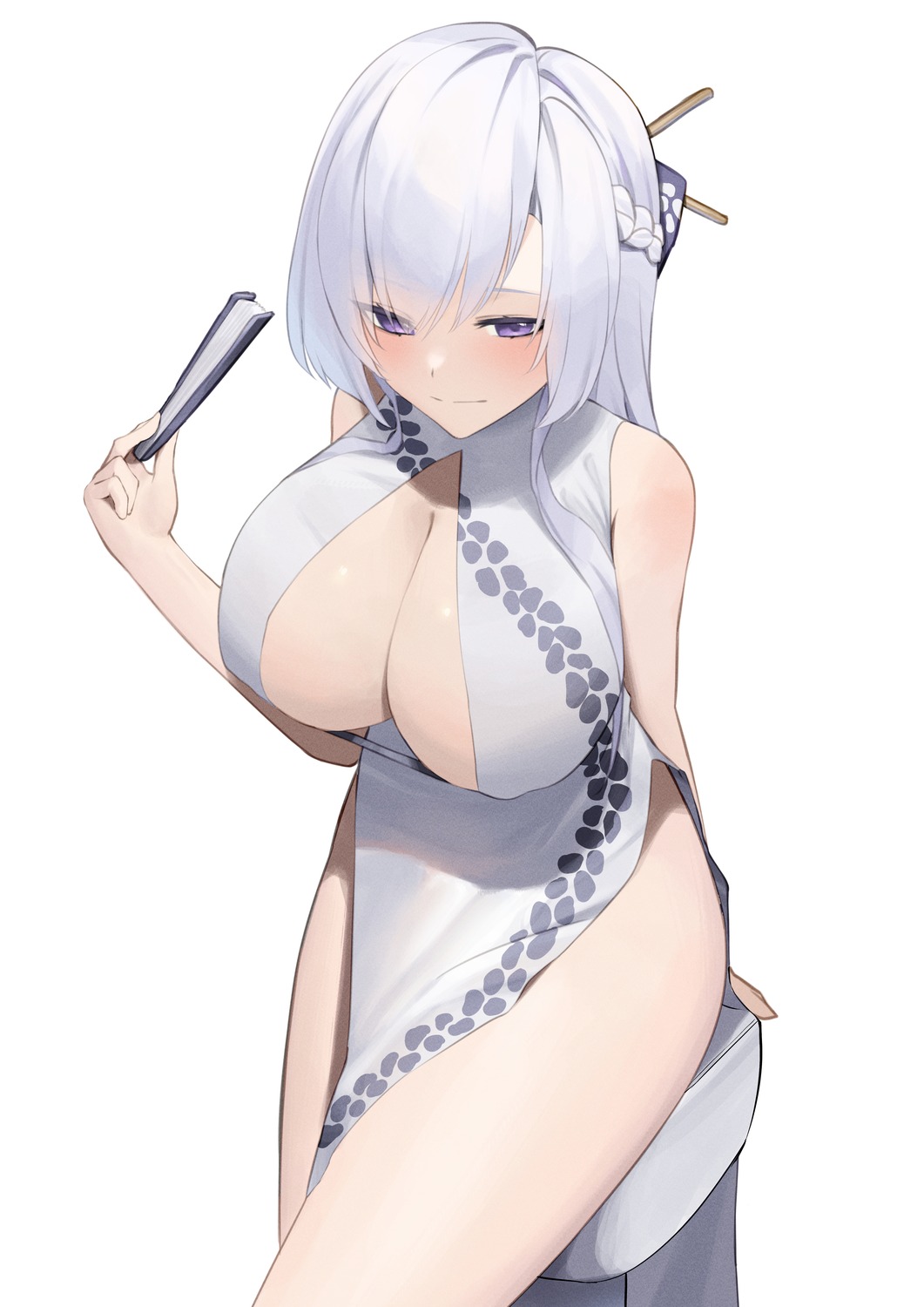 azur_lane belfast_(azur_lane) chinadress lordol no_bra