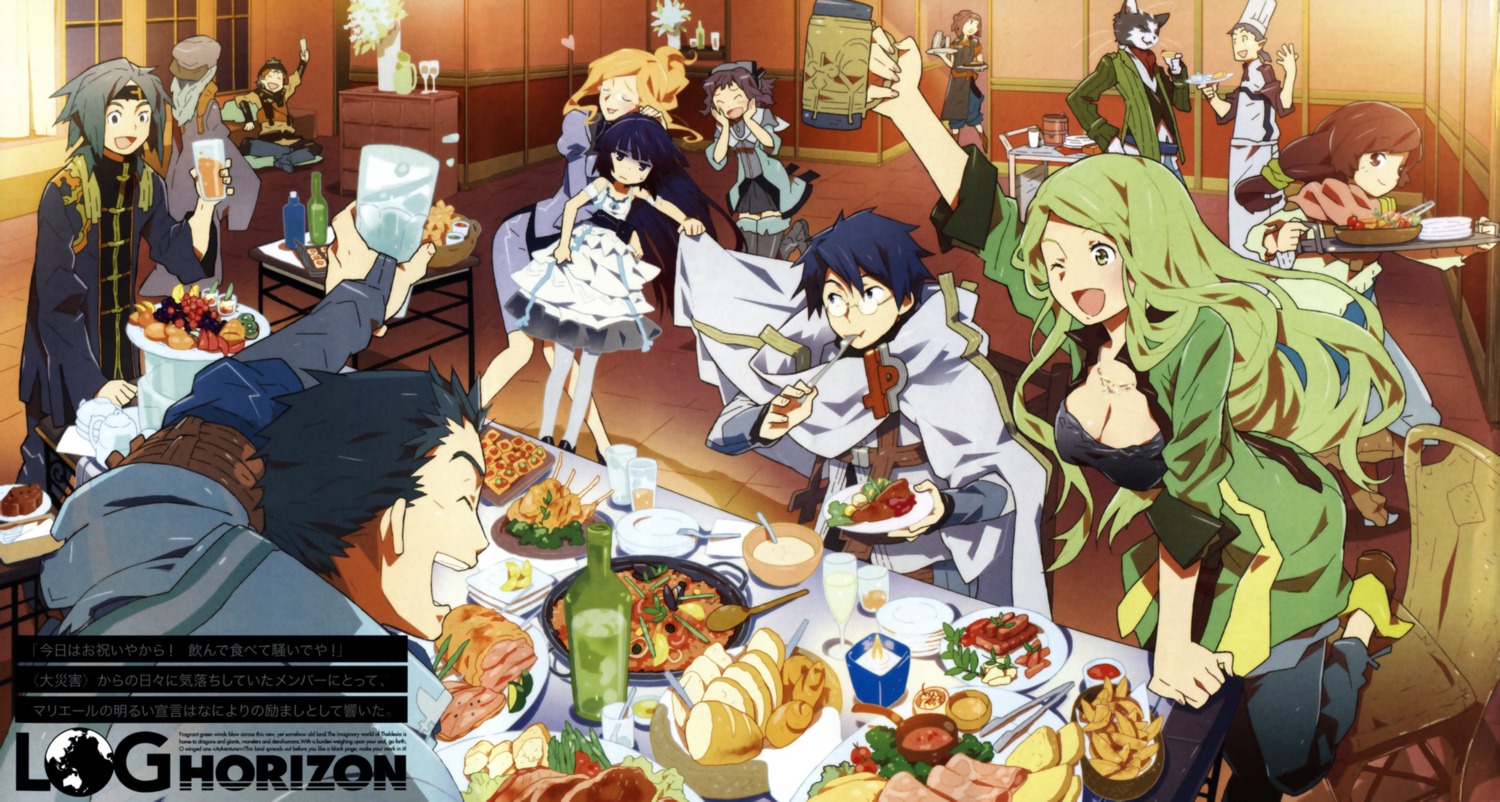 akatsuki_(log_horizon) henrietta_(log_horizon) log_horizon maryell megane minori_(log_horizon) naotsugu nyanta serara shiroe_(log_horizon) tagme touya_(log_horizon)