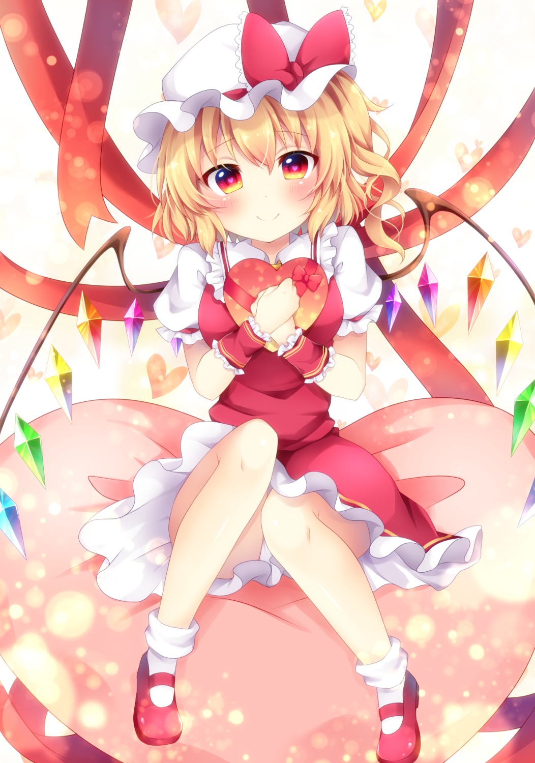 dress flandre_scarlet miy@ pantsu touhou valentine wings