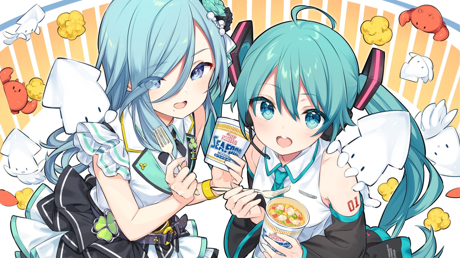 hatsune_miku headphones hinomori_shizuku kiya_machi project_sekai tattoo uniform vocaloid