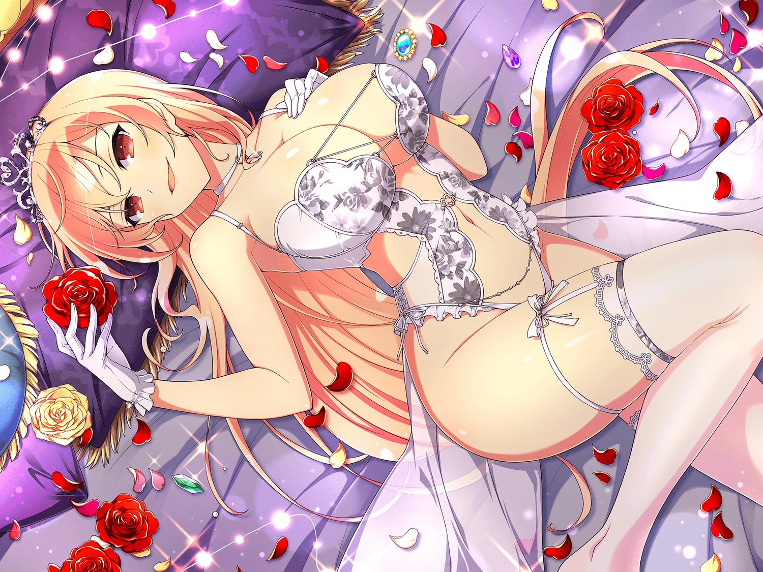 garter lingerie see_through senran_kagura senran_kagura:_new_link souji_(senran_kagura) stockings thighhighs yaegashi_nan