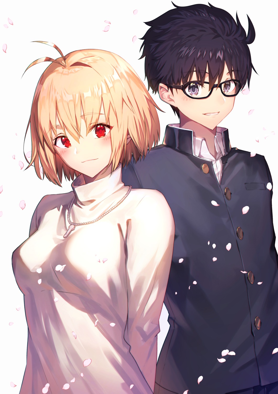 arcueid_brunestud megane nakanishi_tatsuya seifuku sweater toono_shiki tsukihime