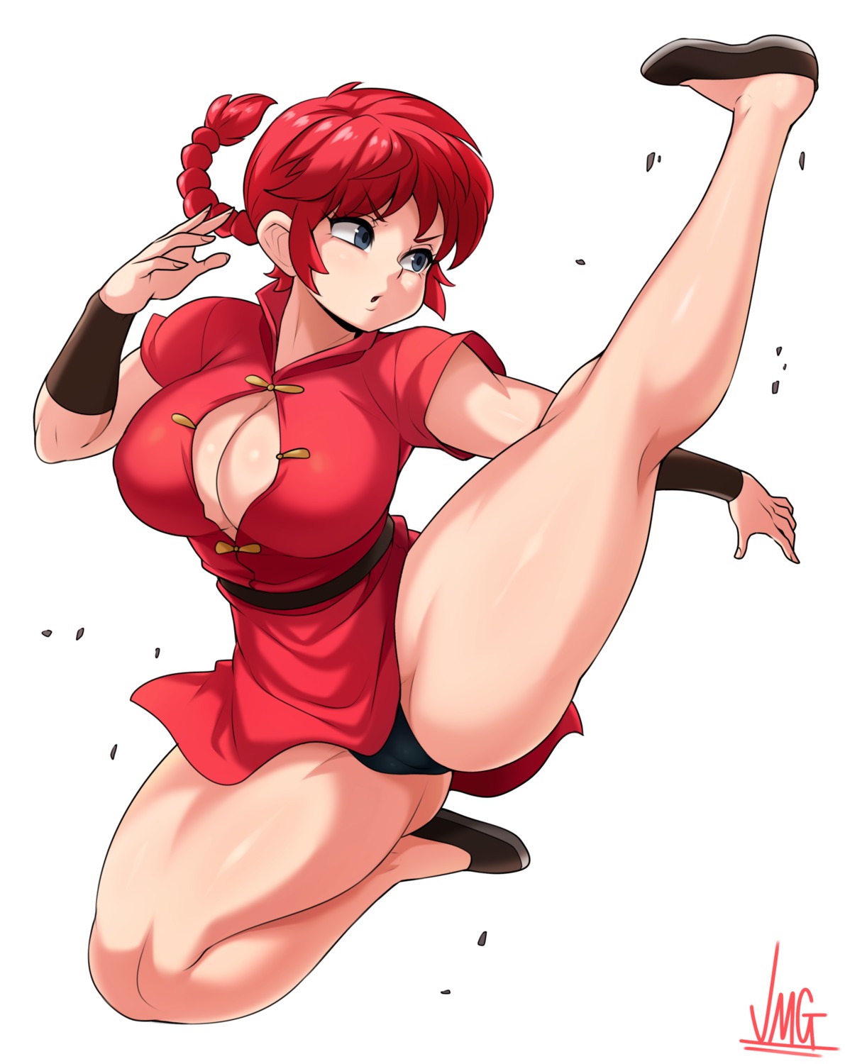 asian_clothes cameltoe genderswap jmg no_bra open_shirt pantsu ranma_½ saotome_ranma skirt_lift thong