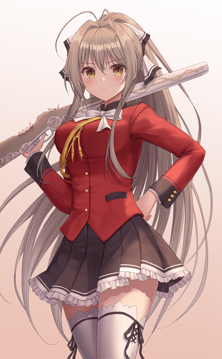 amagi_brilliant_park gun sento_isuzu seungju_lee thighhighs uniform