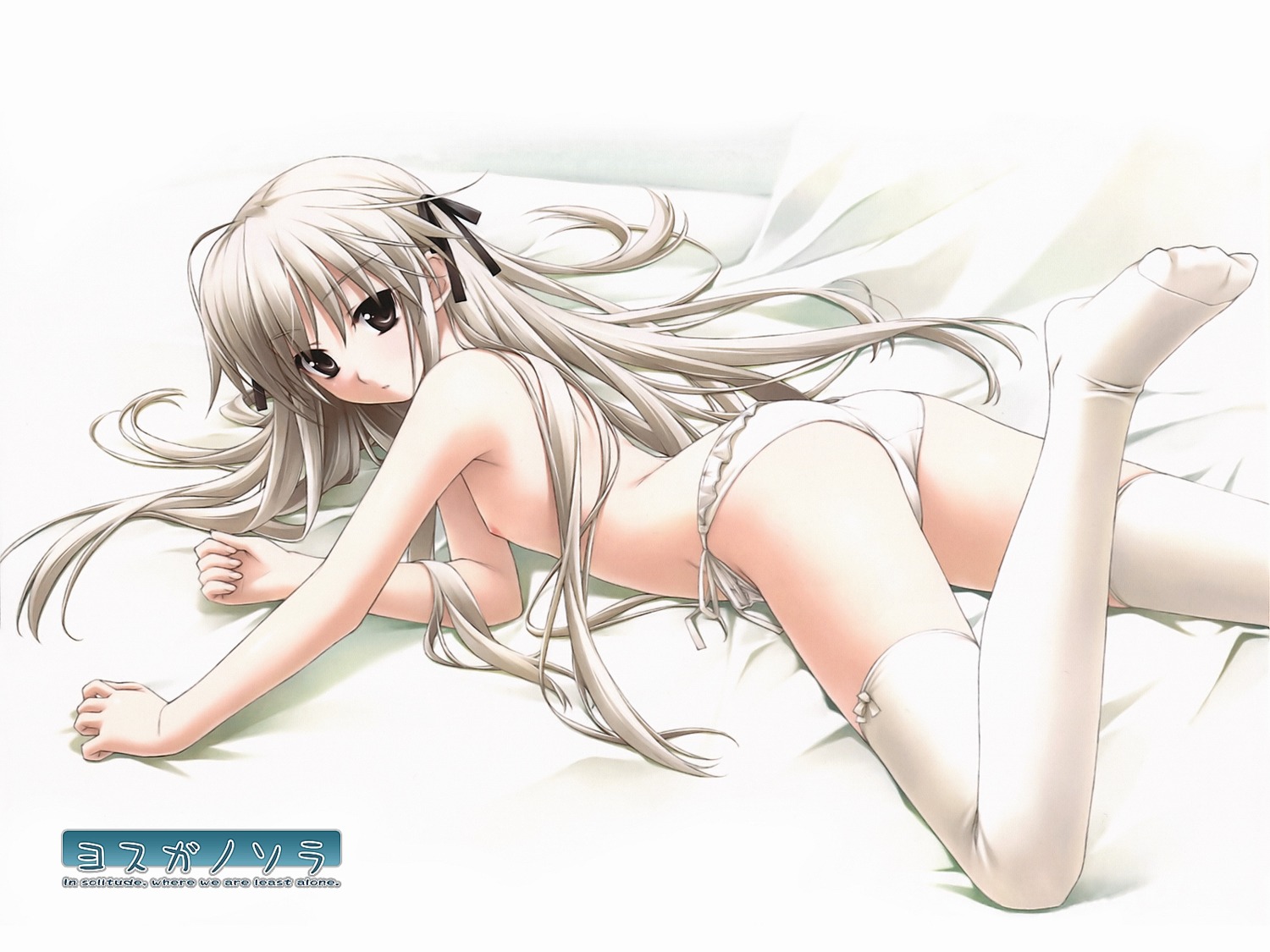 hashimoto_takashi kasugano_sora loli nipples pantsu sphere thighhighs topless wallpaper yosuga_no_sora