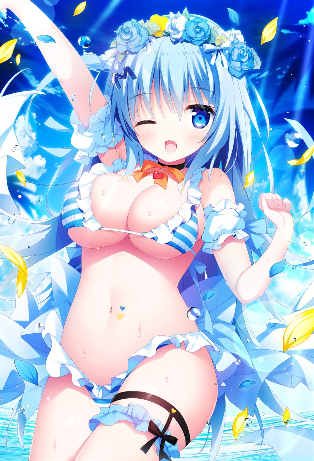 bikini emori_miku emori_miku_project garter shiromochi_sakura swimsuits