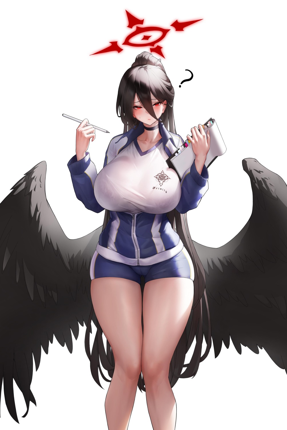 angel blue_archive bra gym_uniform hanekawa_hasumi see_through windovvs wings