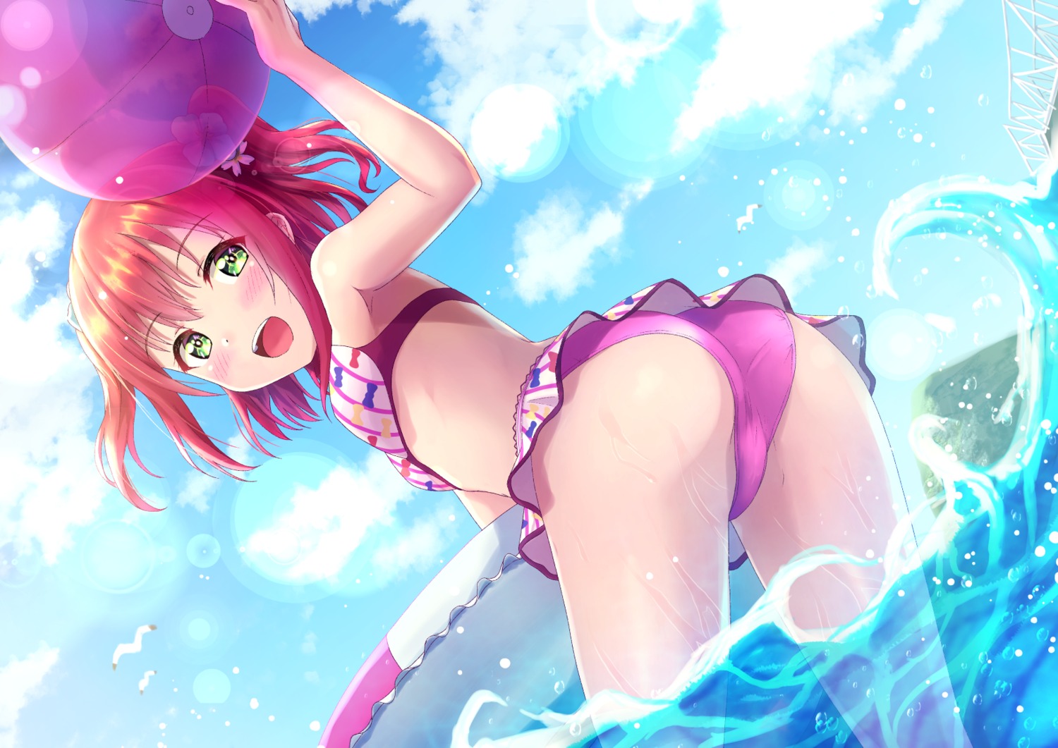 ass b.ren bikini kurosawa_ruby love_live!_sunshine!! swimsuits wet