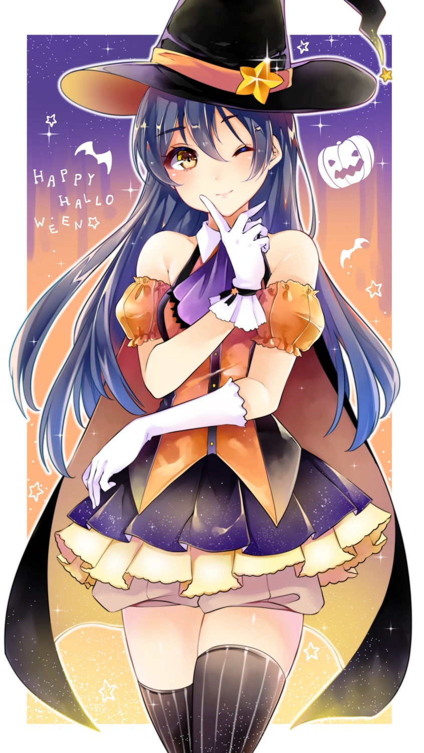 akit_(15jamjam) dress halloween love_live! sonoda_umi thighhighs witch