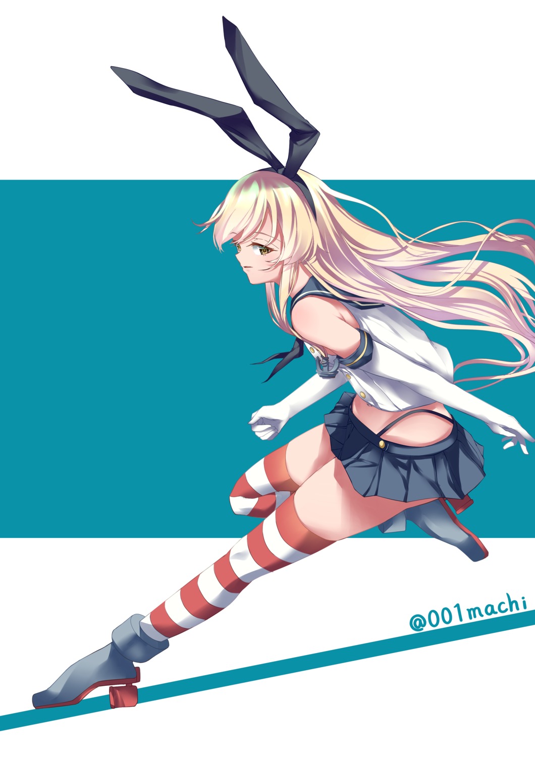 001machi heels kantai_collection no_bra pantsu seifuku shimakaze_(kancolle) thighhighs