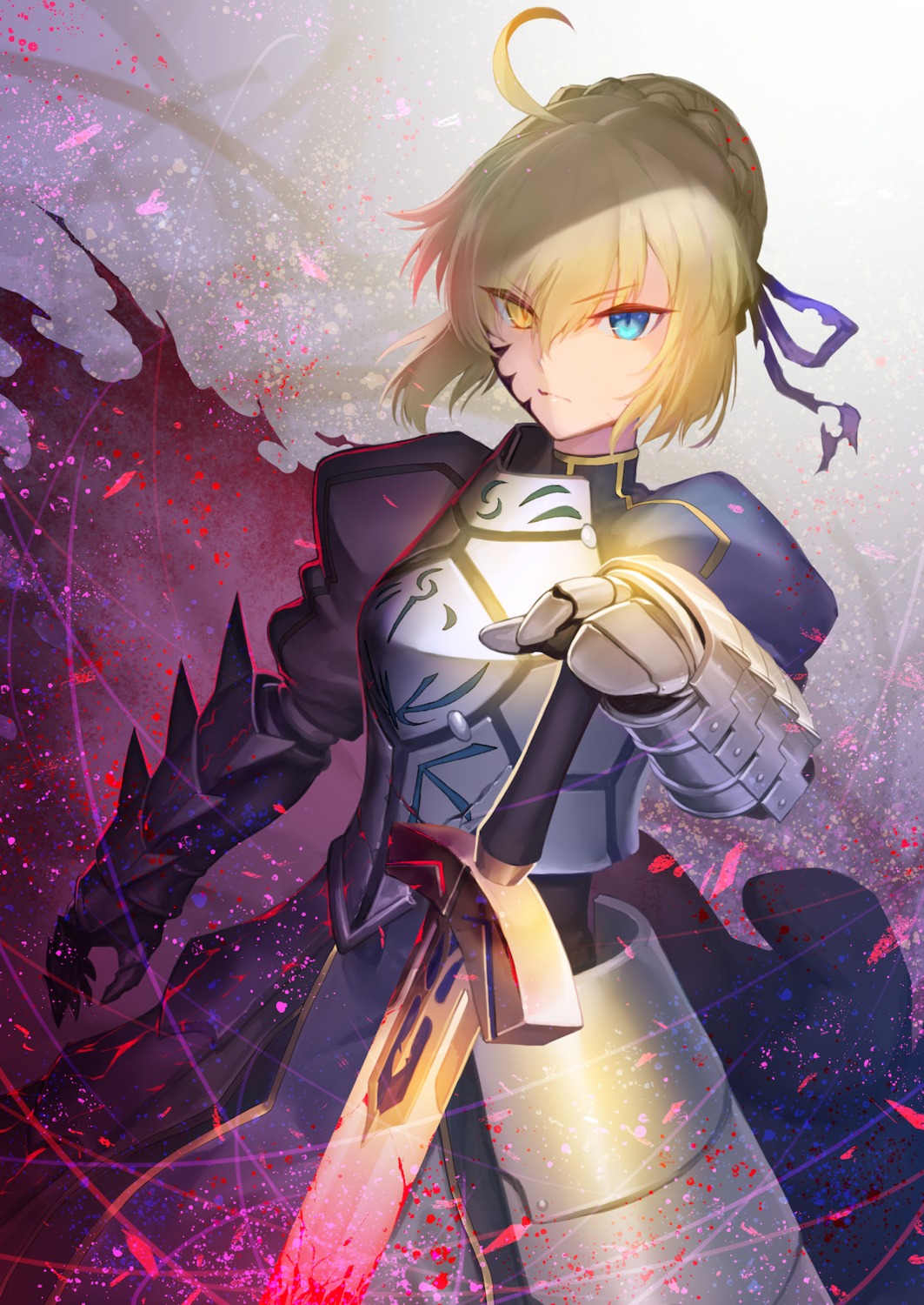 armor fate/stay_night heterochromia nakamura_eight saber saber_alter sword