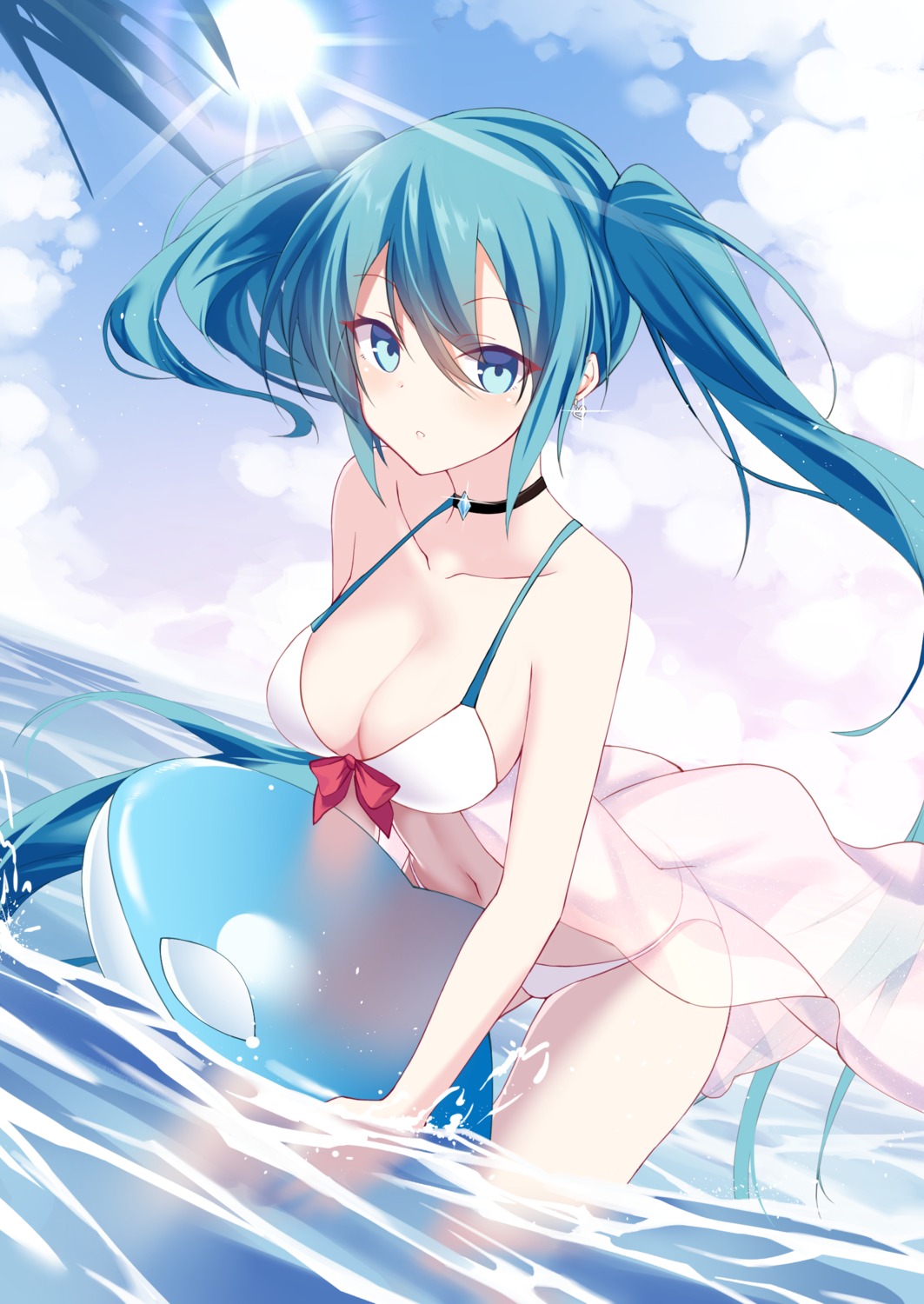 artist_revision bikini hatsune_miku oywj see_through swimsuits vocaloid wet