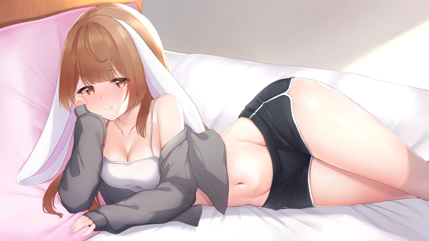 animal_ears benedia bunny_ears cleavage wallpaper